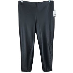 Ophelia Roe Black Faux Leather Leggings Size XL NWT